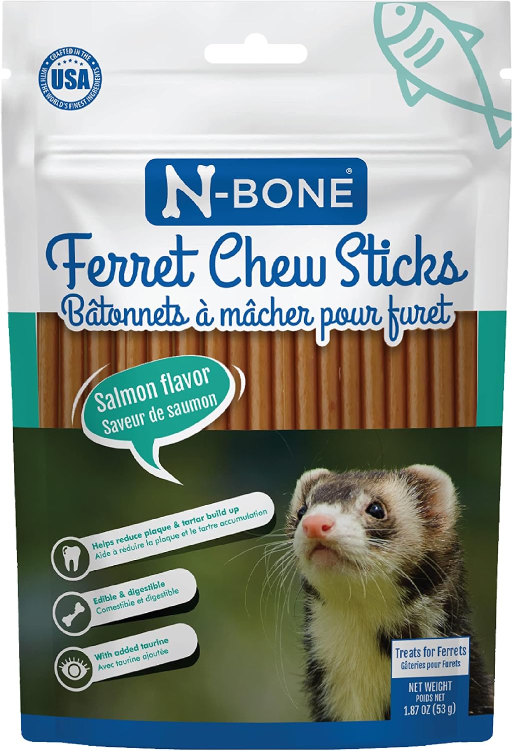 N-Bone Ferret Chew Sticks, Salmon Flavor