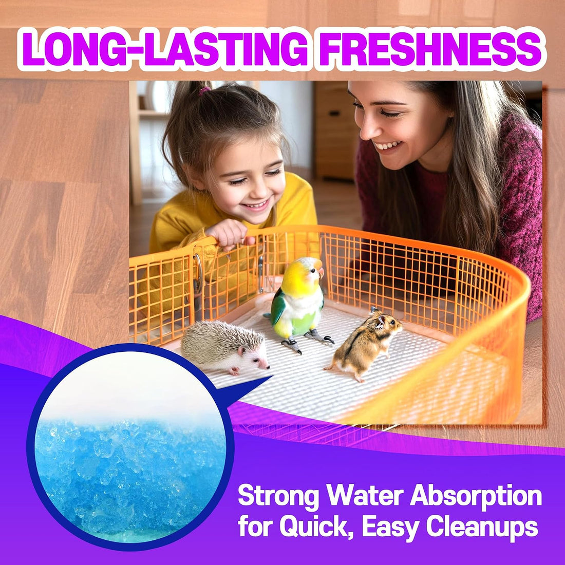 HA SHI Absorbent Bird Cage Liner - 27.9 x 16.1 Inches, 50 Pads