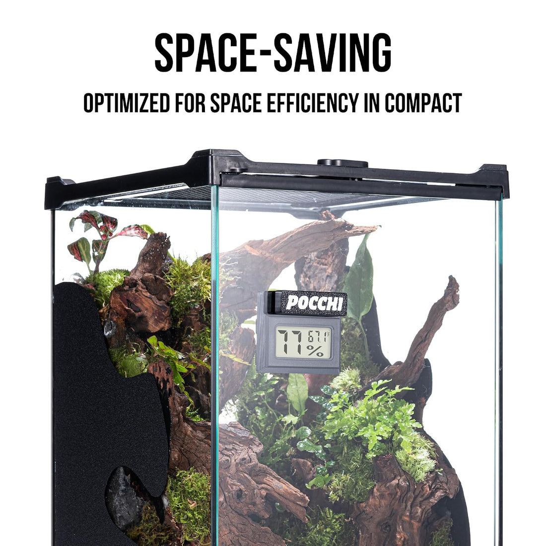 Magnetic Digital Reptile Temperature and Humidity Monitor - 2 Pack