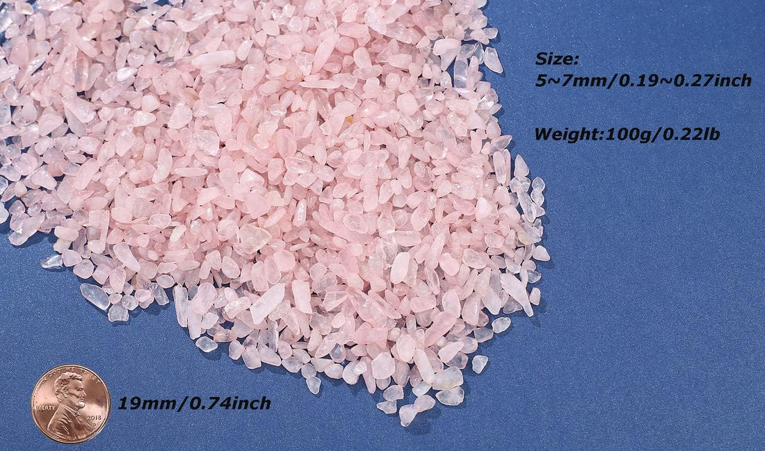 LAIDANLA Rose Quartz Crushed Stone Crystal Chips Bulk Natural