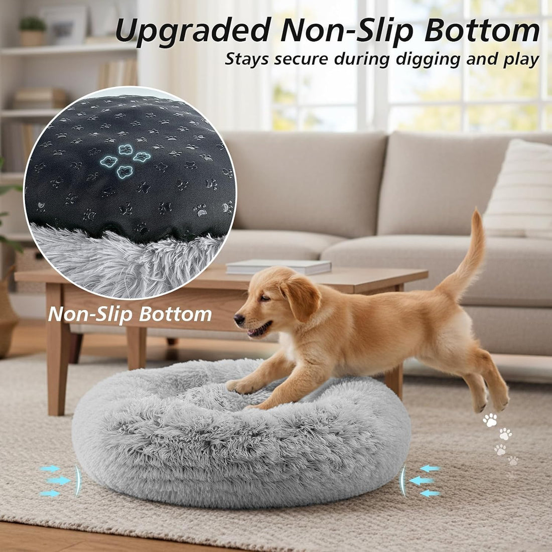 JOLLYVOGUE Calming Dog Bed Medium Size Dog
