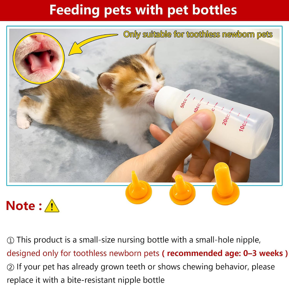 Pet Feeding Bottle and Syringe Set for Puppies and Kittens