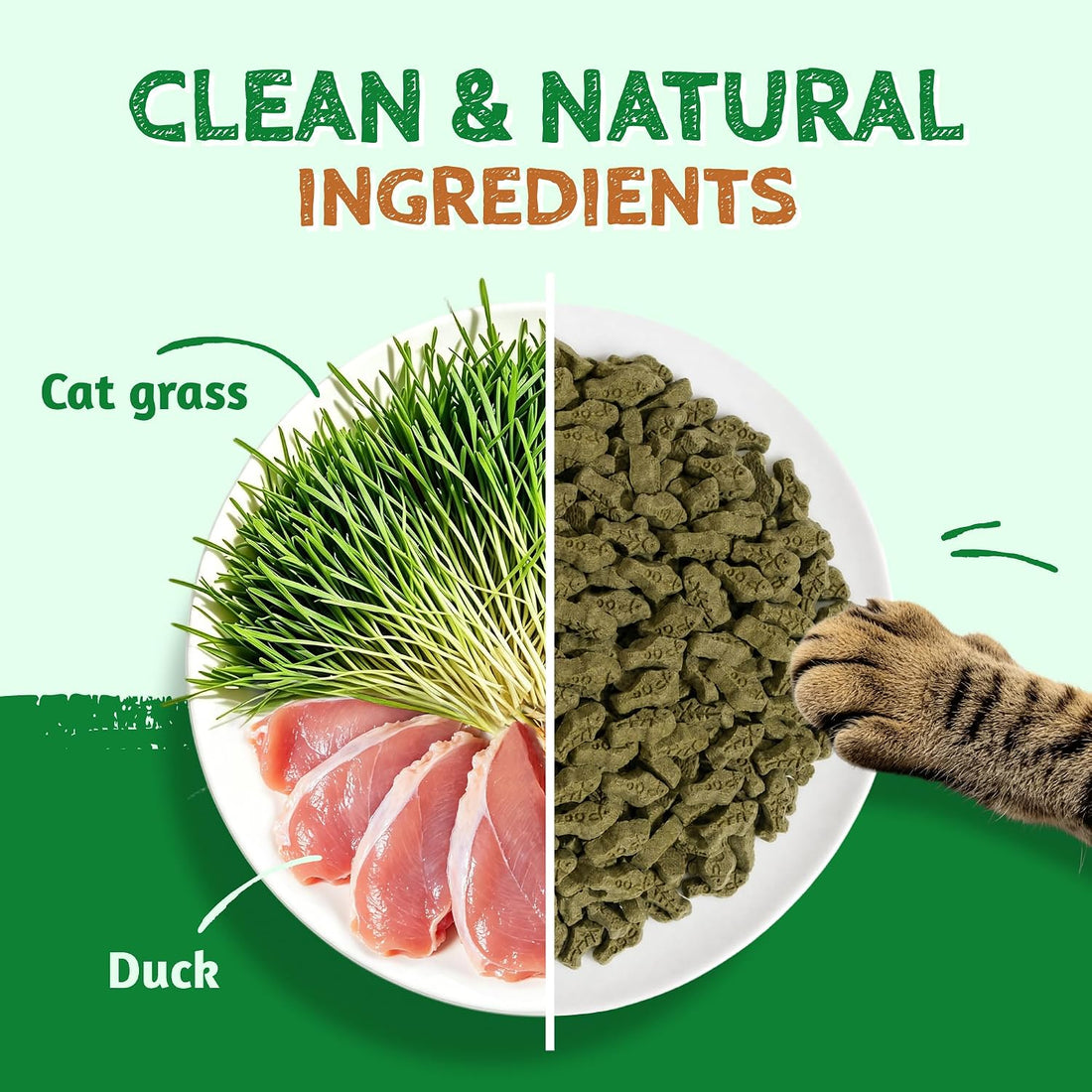 Just Try 16 oz Feline Grass Treats Chicken Flavor Hairball Treats
