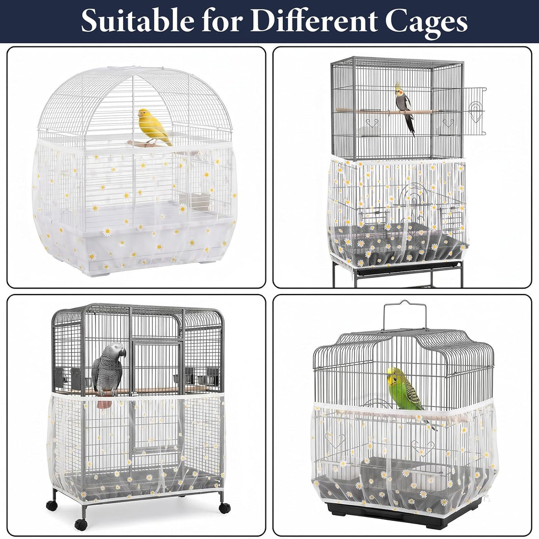 Large Bird Cage Cover With Drawstring