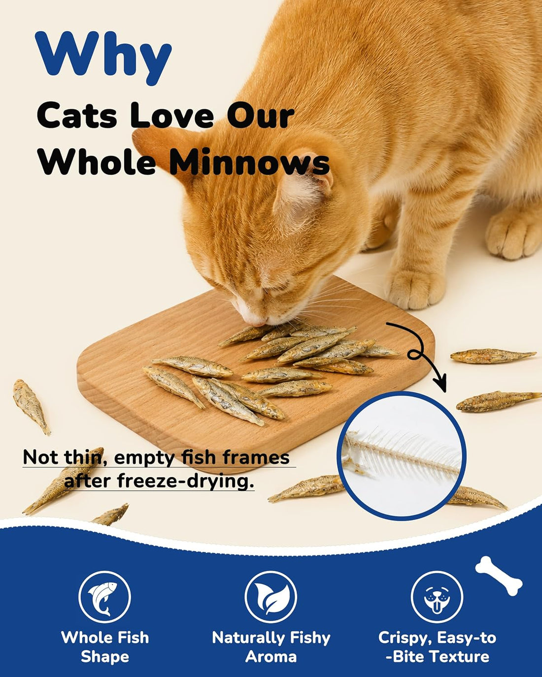 PAWUP Cats Treats Freeze Dried Minnows, Bite-Sized Minnows Snacks
