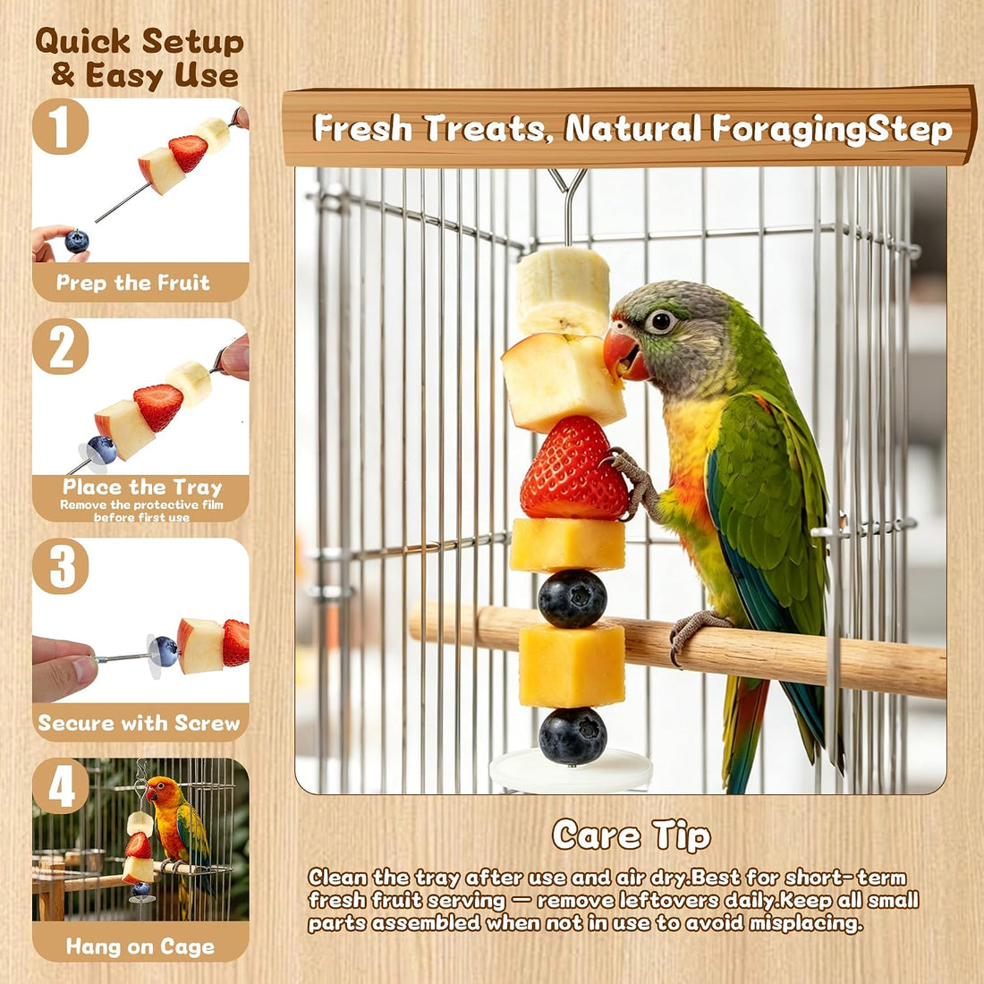 11 Pcs Bird Cage Toy Set for Parakeets, Cockatiels