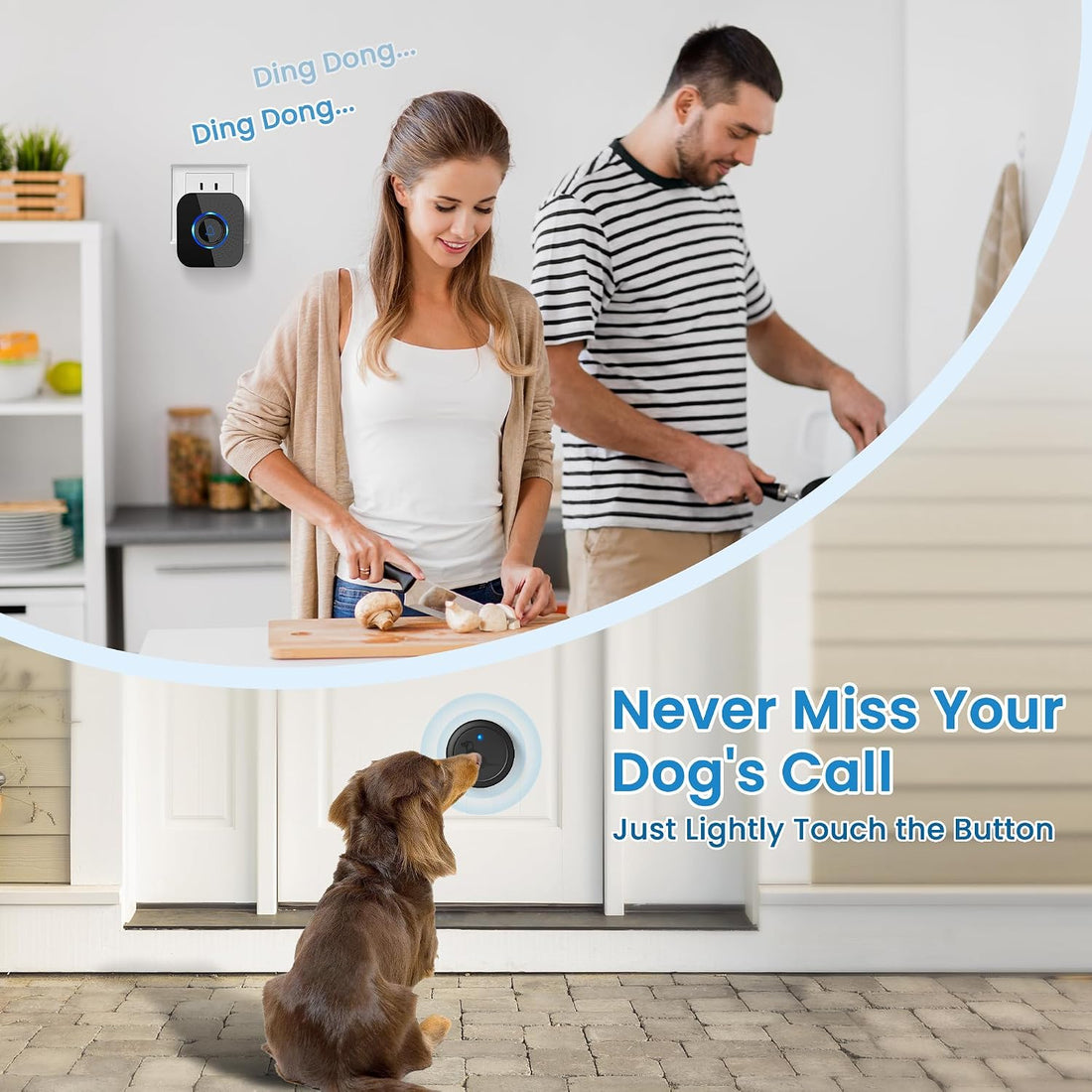 Wireless Dog Doorbell to Go Outside wiht 4 Notification Modes