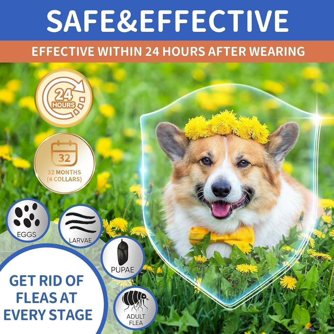 Dog Flea and Tick Collar 4 Pack