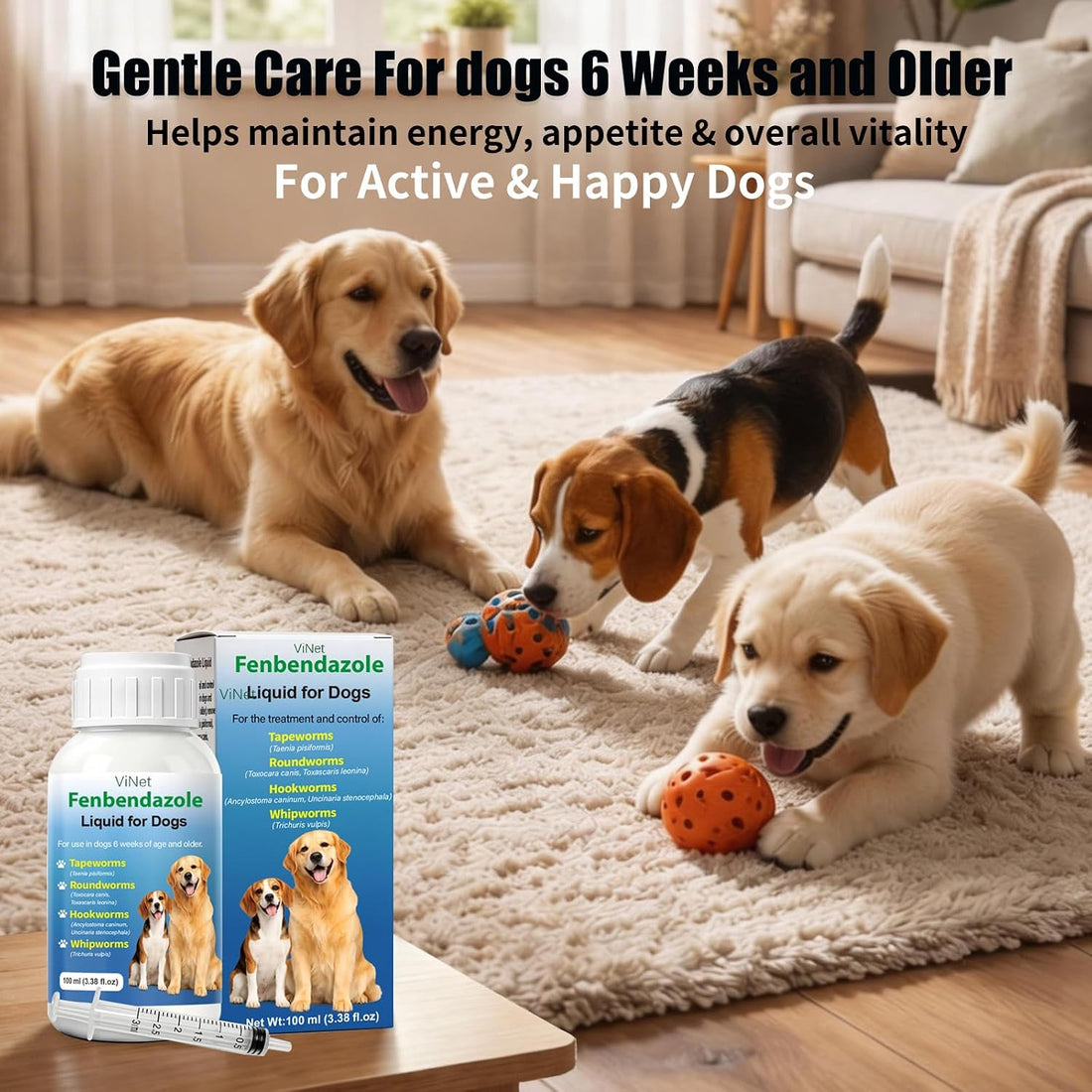 Dewormer for Dogs Fenbendazole for All Wormers, Roundworms