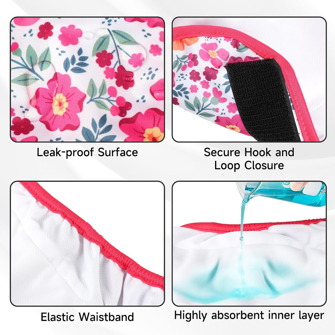 5 Pack Reusable Diapers for Doggie