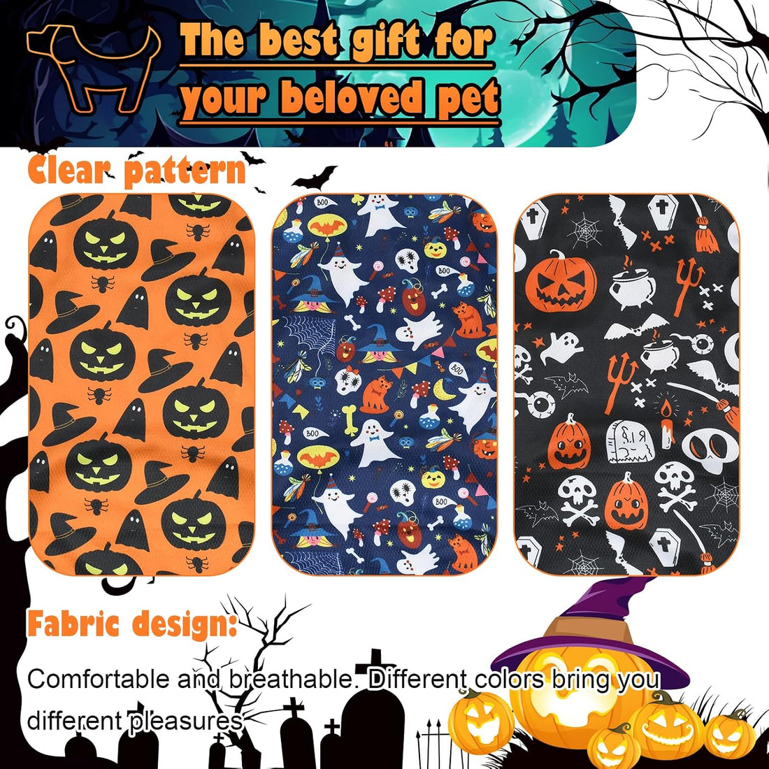 6 Pack Halloween Dog Clothes for Small Dogs