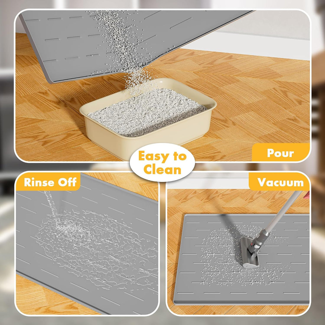 Pieviev Silicone Cat Litter Trapping Mat