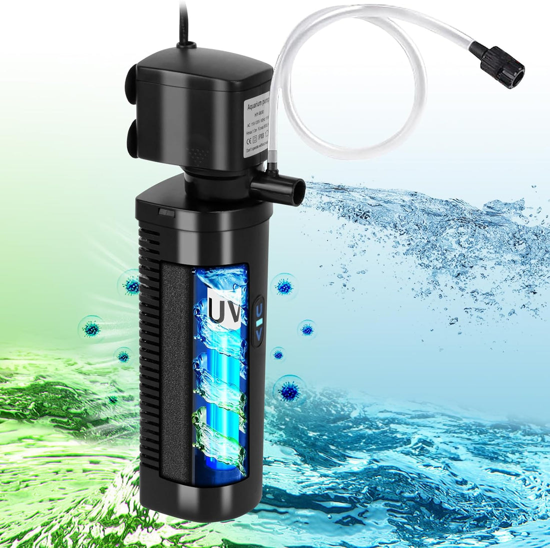 TARARIUM Aquarium Filter U-V for 20-75 Gallon