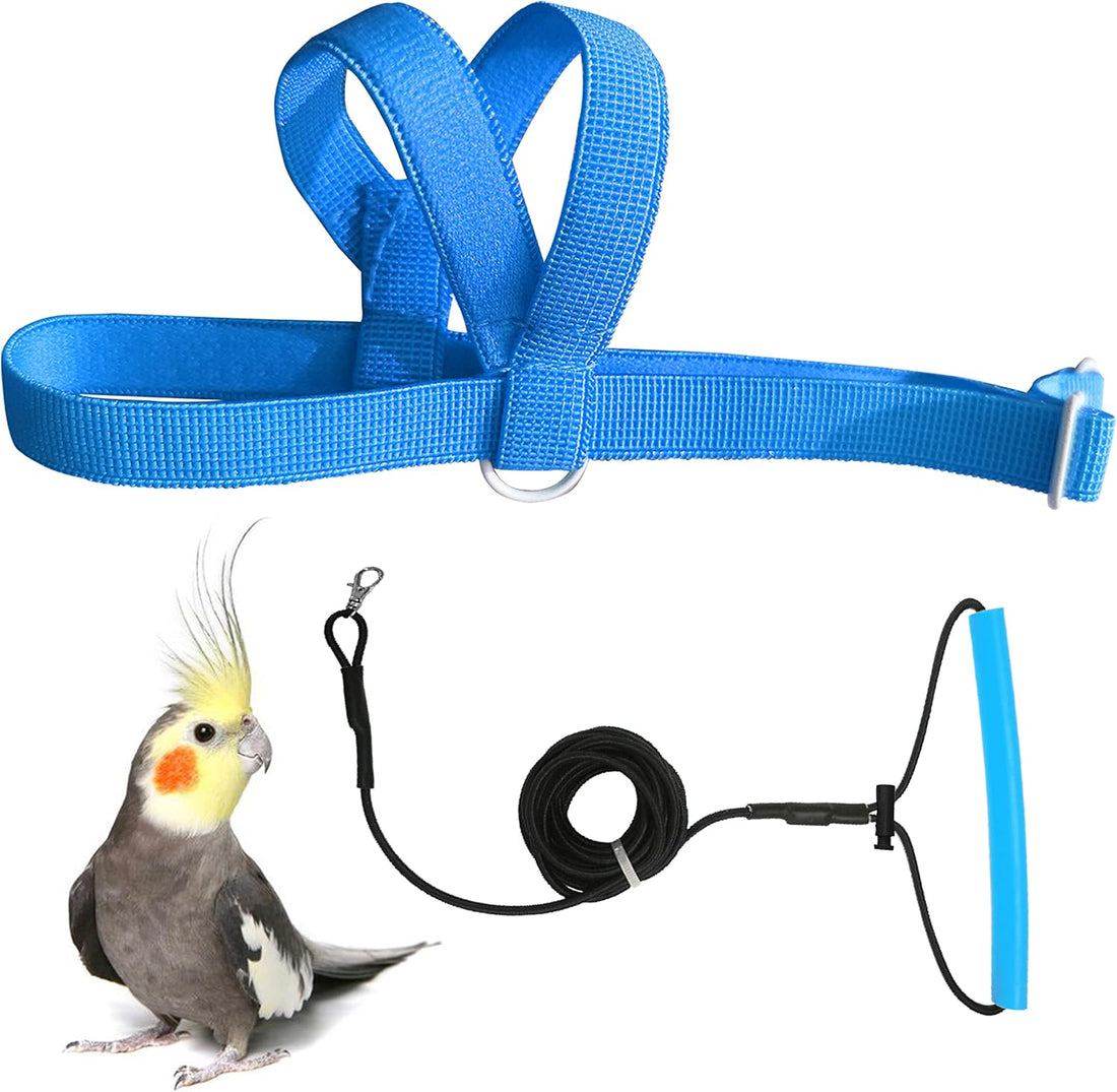 VANFAVORI Adjustable Bird Harness Elastic with 80-inch Flying Leash