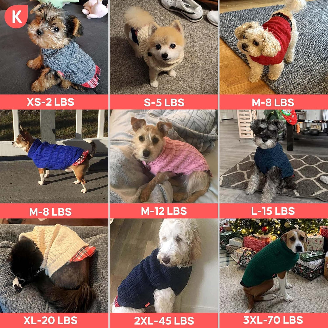 KYEESE Dog Sweater Soft Pullover Dog Sweaters for Small Dogs Male