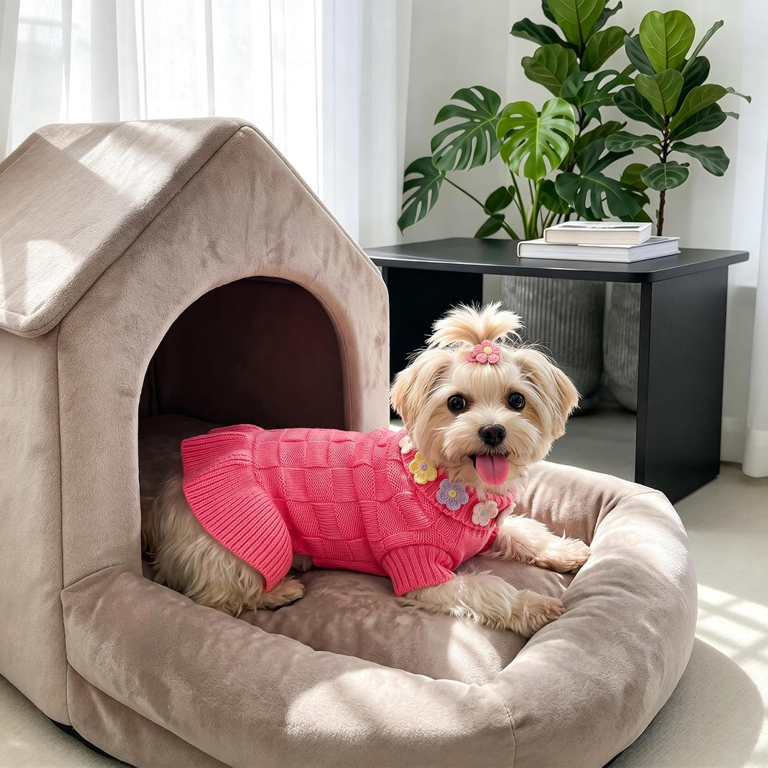 YUDODO Dog Sweater Dress for Small Dogs Girl