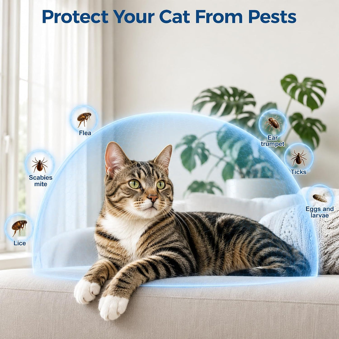 Miguelina 6Pcs Flea & Tick Topical Spot-On Drops for Cat
