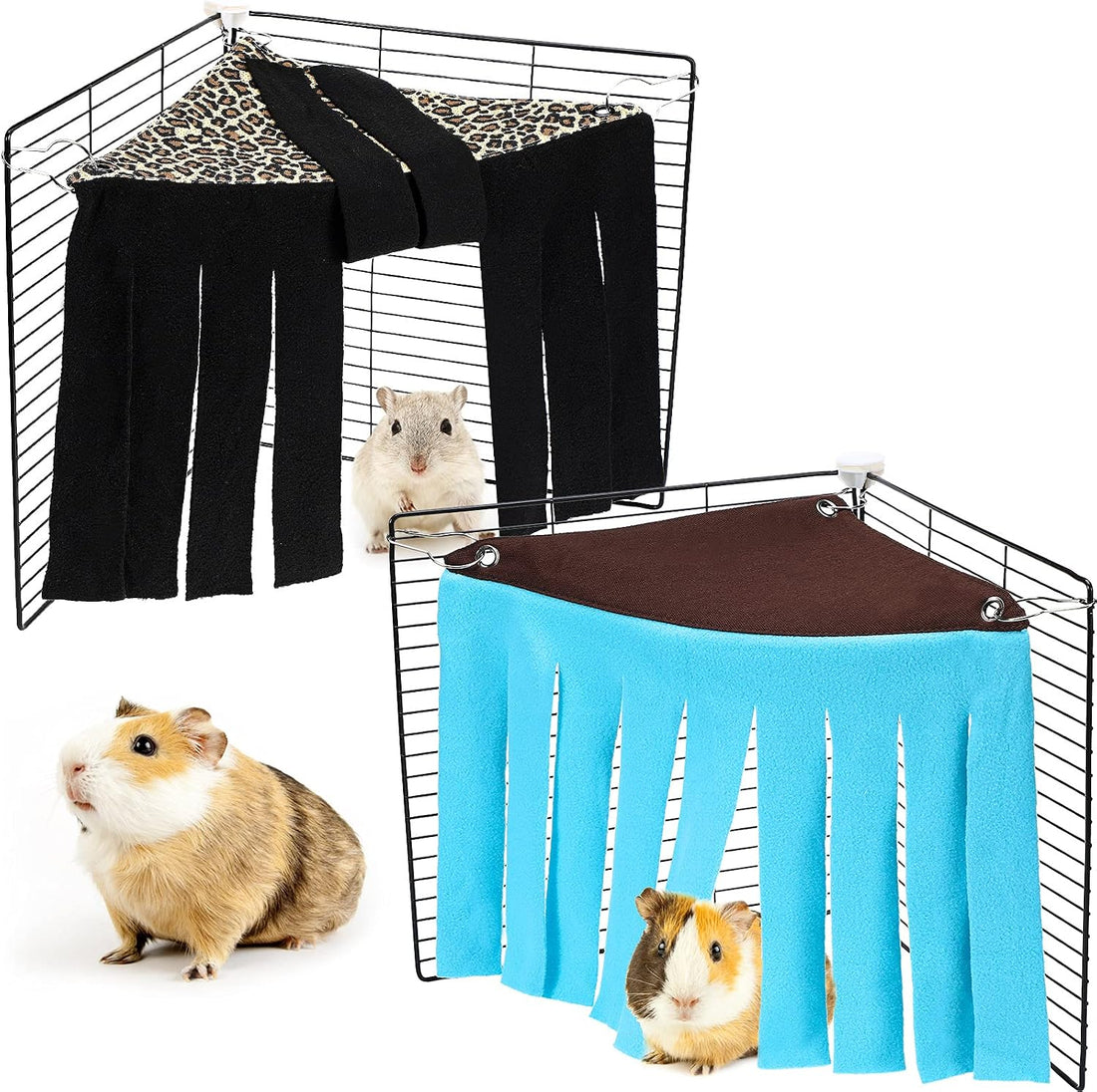 Shappy 2 Pcs Guinea Pig Hideout Hideaway Cage Hammock, Pink Heart