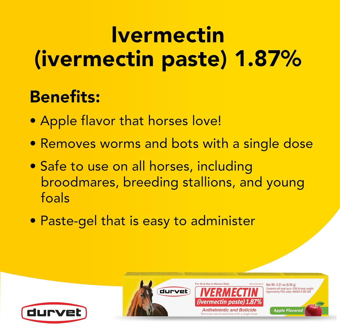 DURVET/Equine 698454 Ivermectin Paste 1.87% Bulk for Horses Apple