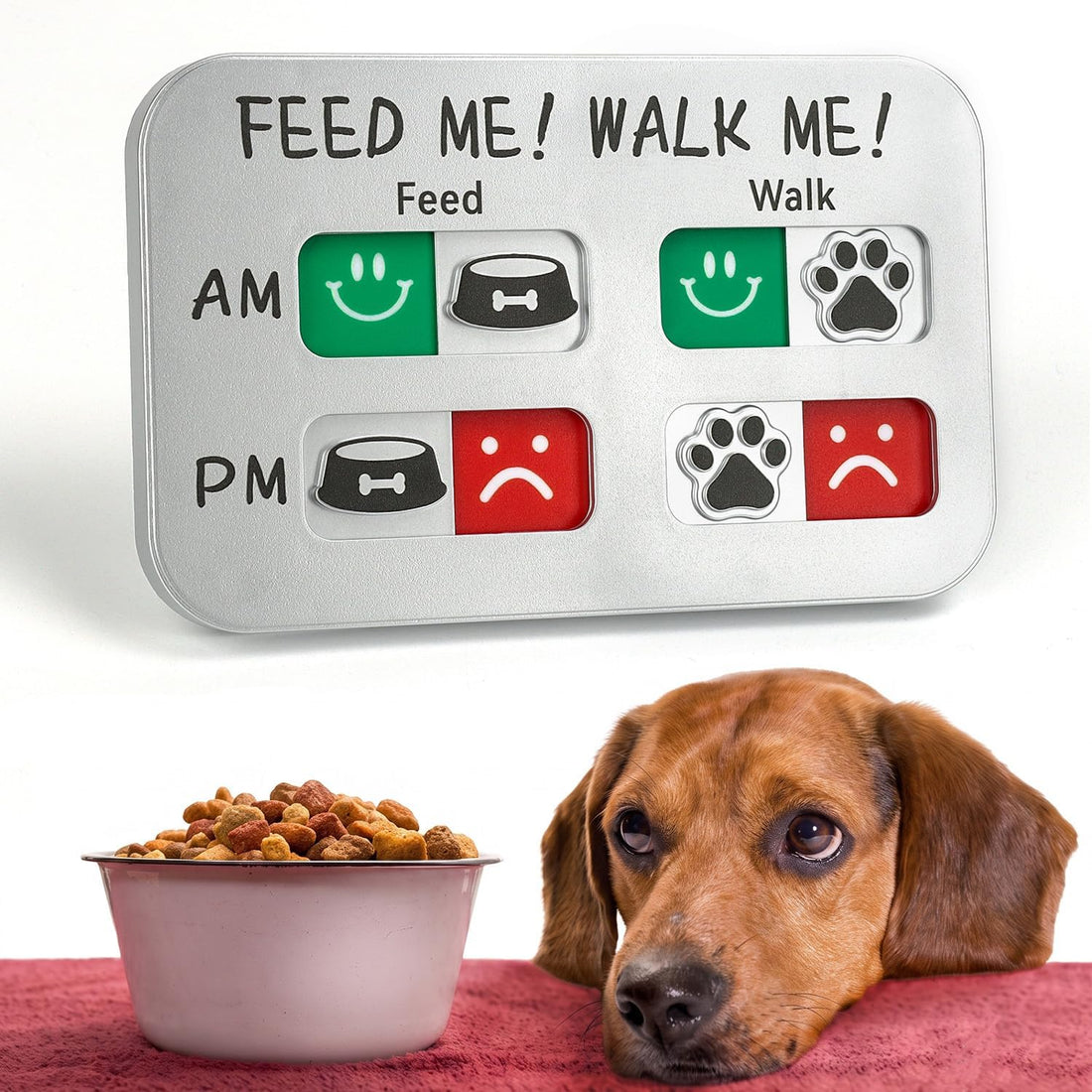 YAUYIK Pet Feeding Reminder Magnet, Dog Fed Sign Tracker