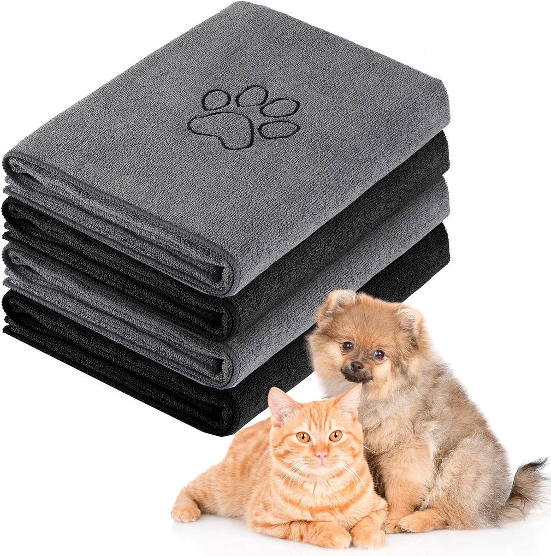 Chumia 4 Pcs Dog Towels for Drying