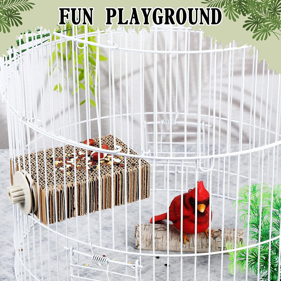 Skyygemm 2 Pieces Parrot Toy Bird Chew Cage Accessories Flat Perch