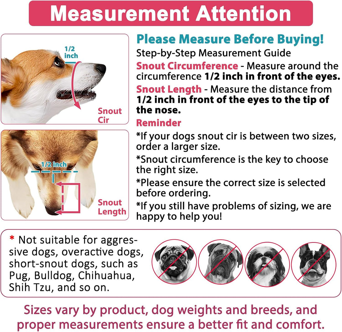 LUCKYPAW Soft Dog Muzzle for Small Dogs to Anti Biting Chewing