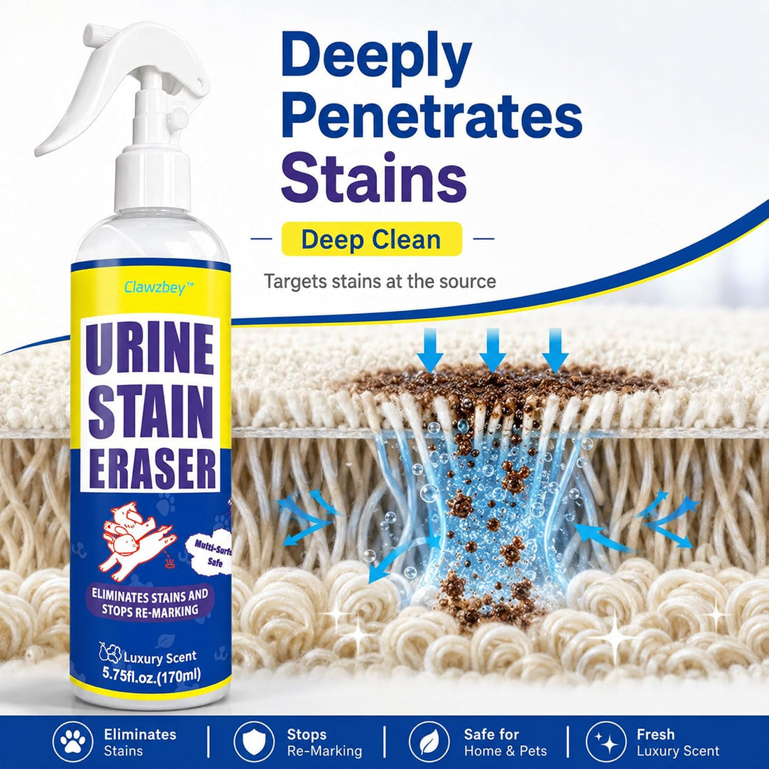 Stain & Odor Remover with UV Light Flashlight, 5.75 fl oz