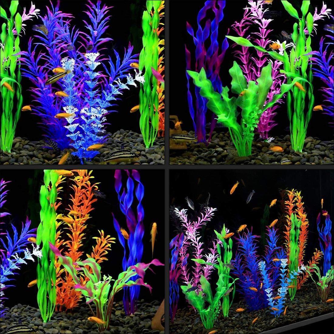 MyLifeUNIT Fish Tank Plants, 10 Pack Artificial Aquarium Plants