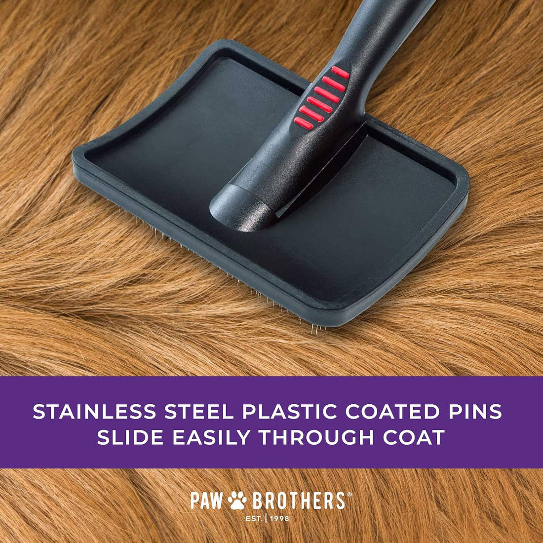 RYAN'S PET SUPPLIES Paw Brothers Triangle Soft Pin Slicker Brush