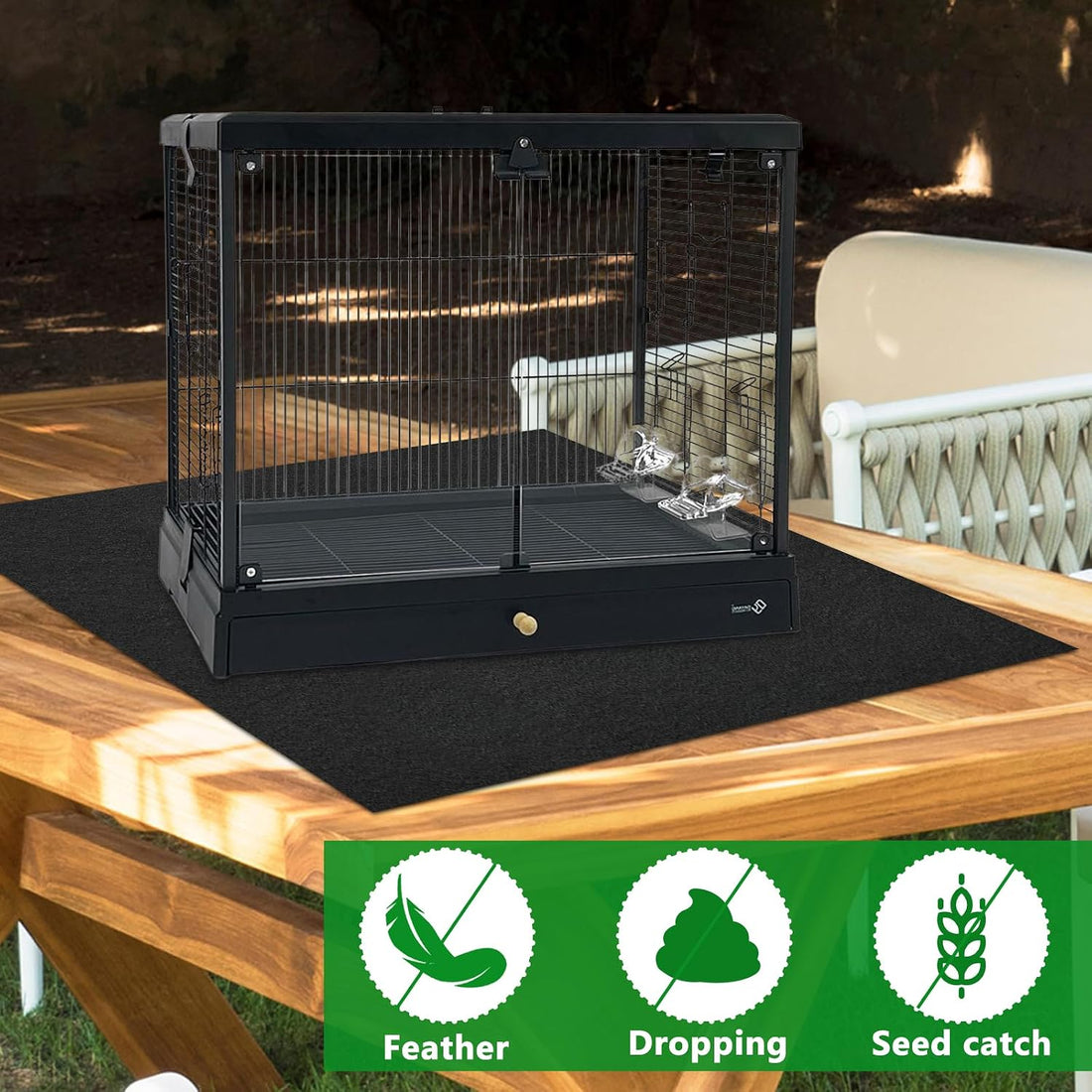 50x50 Inch Large Bird Cage Mat,Under Pet Cage Mat for Bird Cages