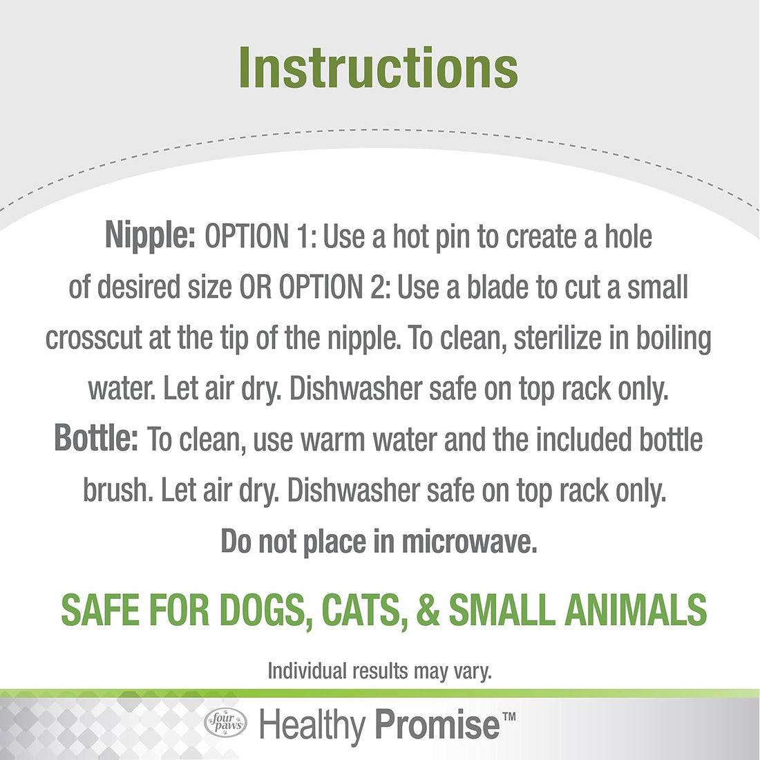 Four Paws Healthy Promise Pet Nurser Bottles, 2 Count