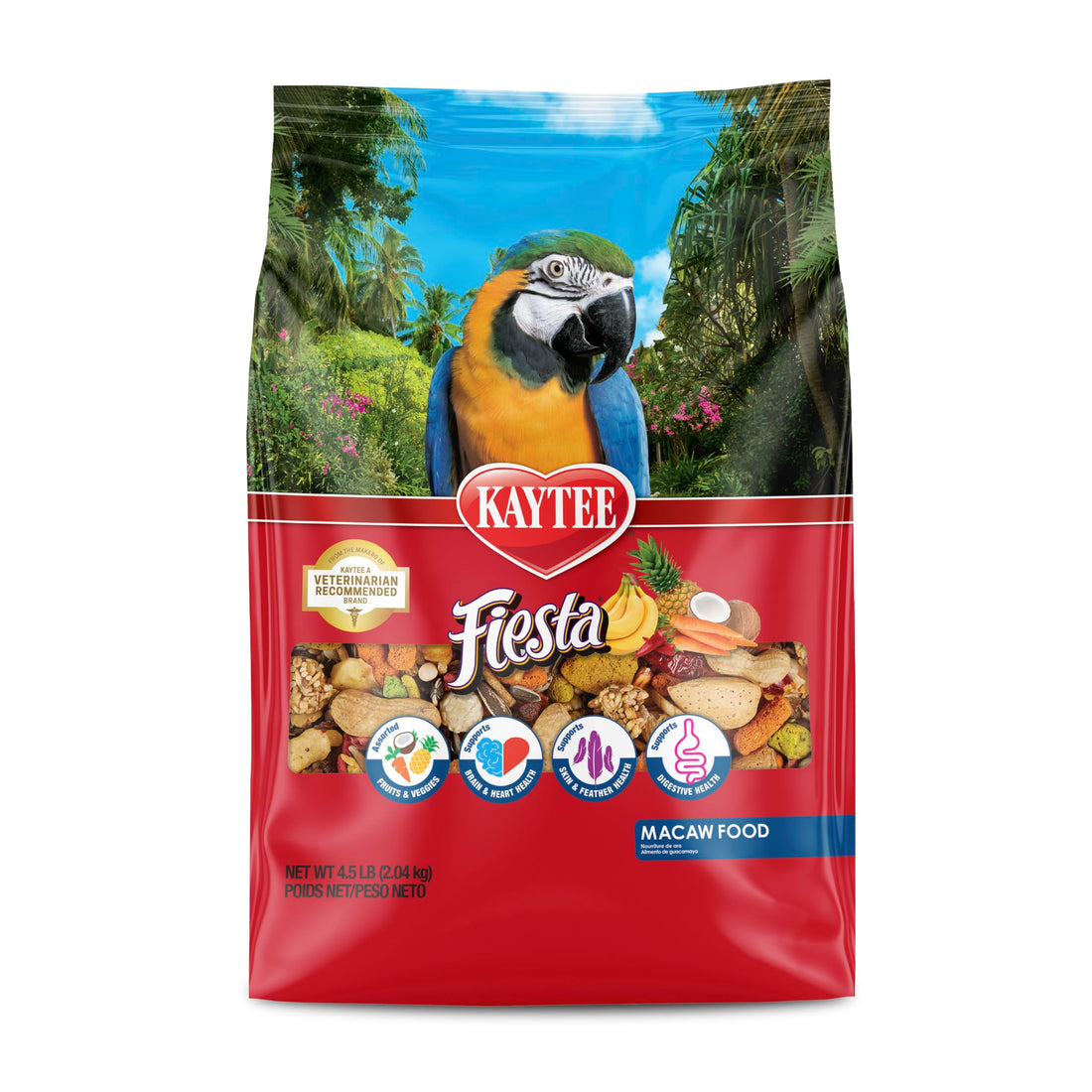 Kaytee Fiesta Macaw Food, Nutritious and Fun Blend, Supports Skin
