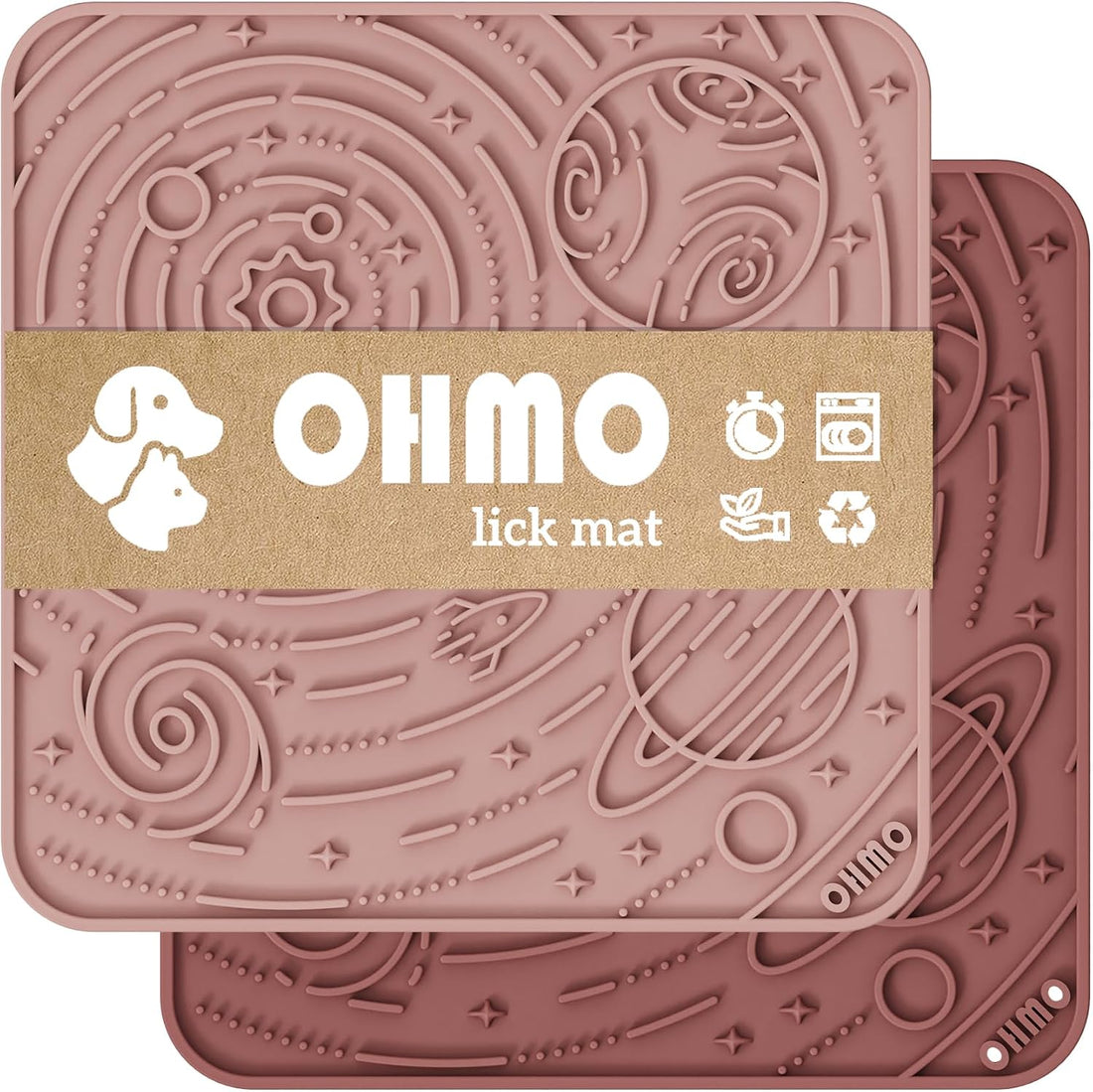 OHMO Lick Mat for Dogs&Cats, Space Pattern, Small, 2pcs