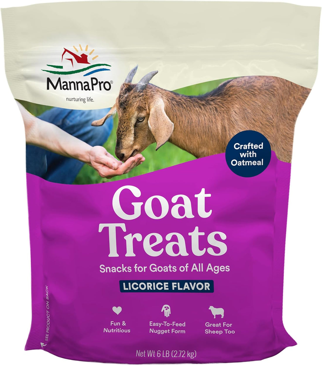 Manna Pro Licorice Goat Treats with Oatmeal, Made in USA, 6 lb Bag
