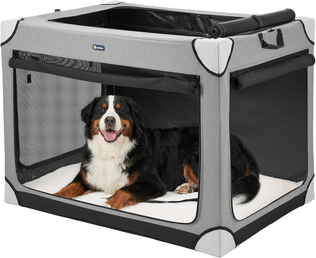 Veehoo 48" Collapsible Dog Travel Crates Portable Dog Kennel