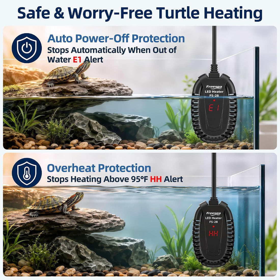 FREESEA Adjustable Turtle Tank Heater