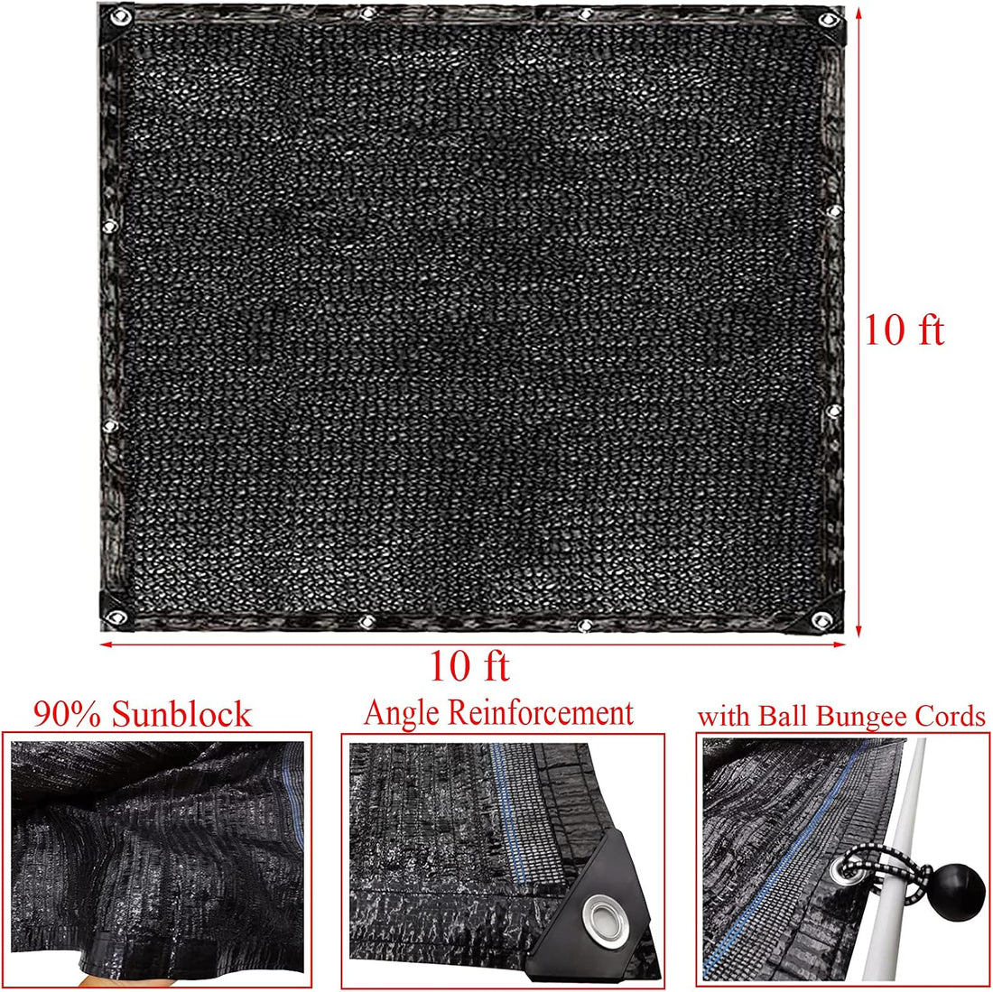 Dog Kennel Shade Cover 90% Sunblock Shading Cloth Net Mesh Tarp 10x10