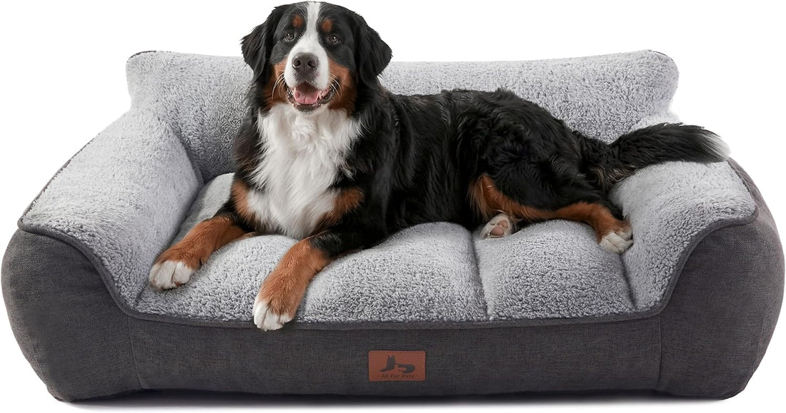 XL Extra Thick Orthopedic Bolster Dog Bed for Large Dogs