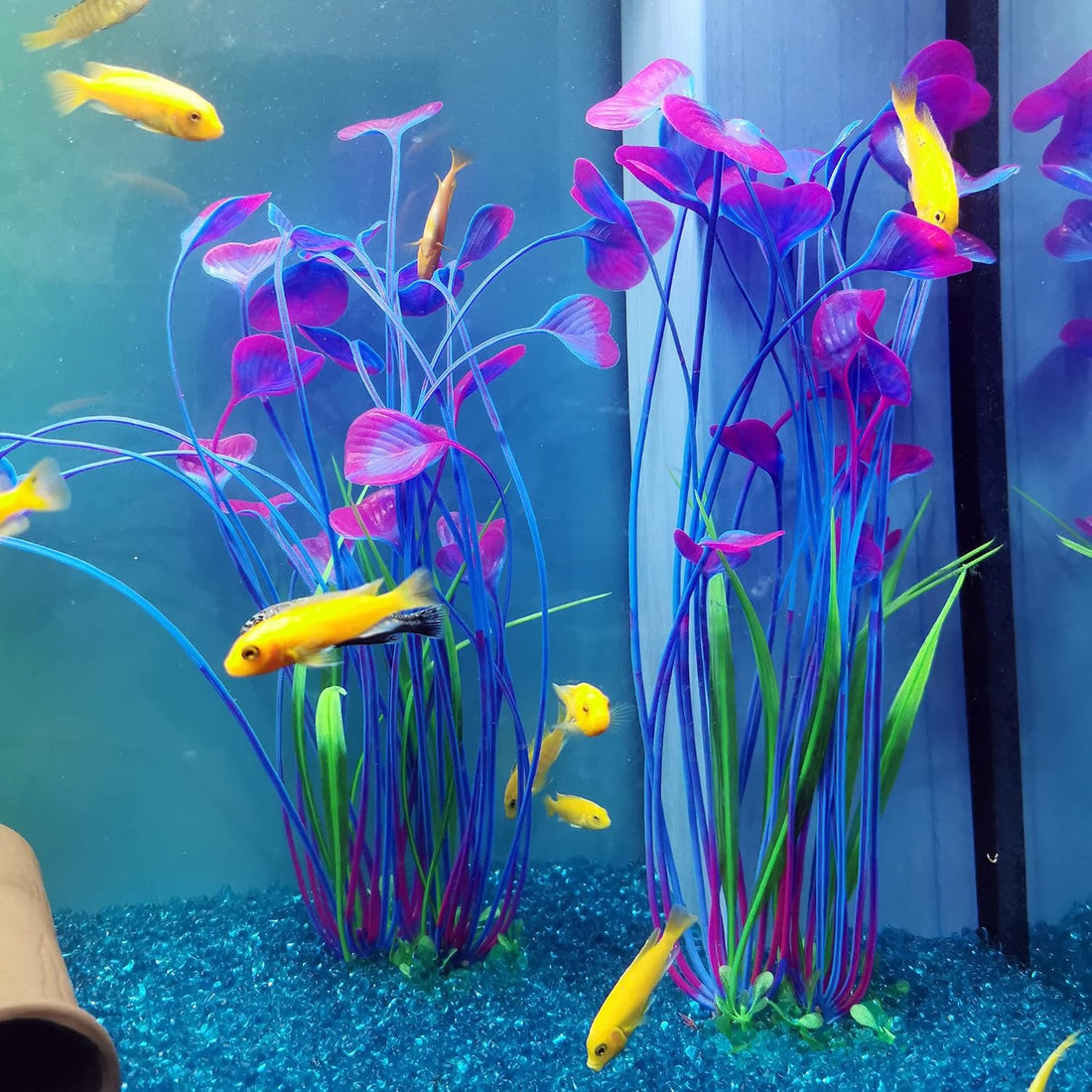 ALEGI Fish Tank Decorations Aquarium Plastic Plants Large