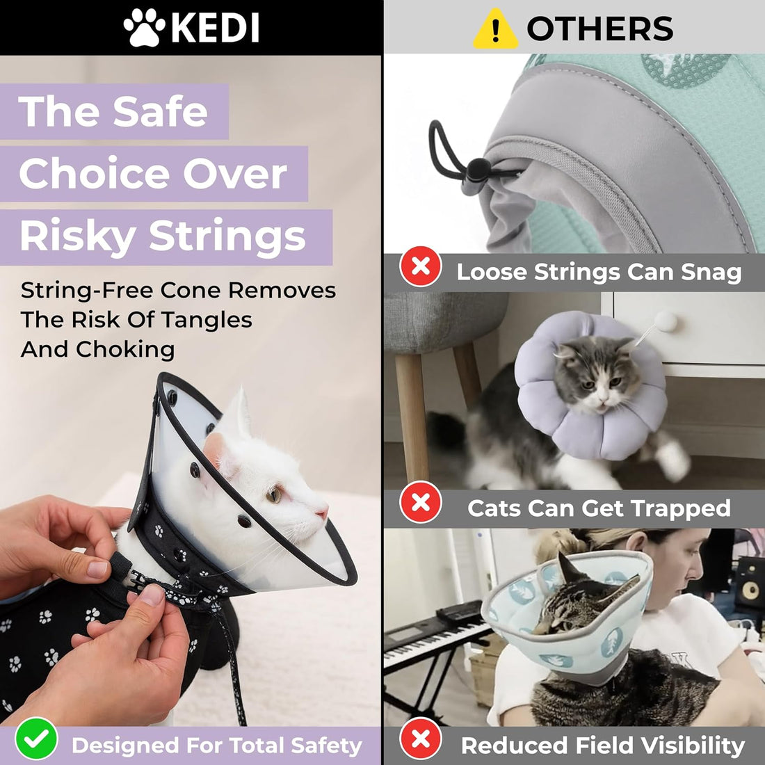 Cat Cone Collar After Surgery to Stop Licking, Escape-Proof
