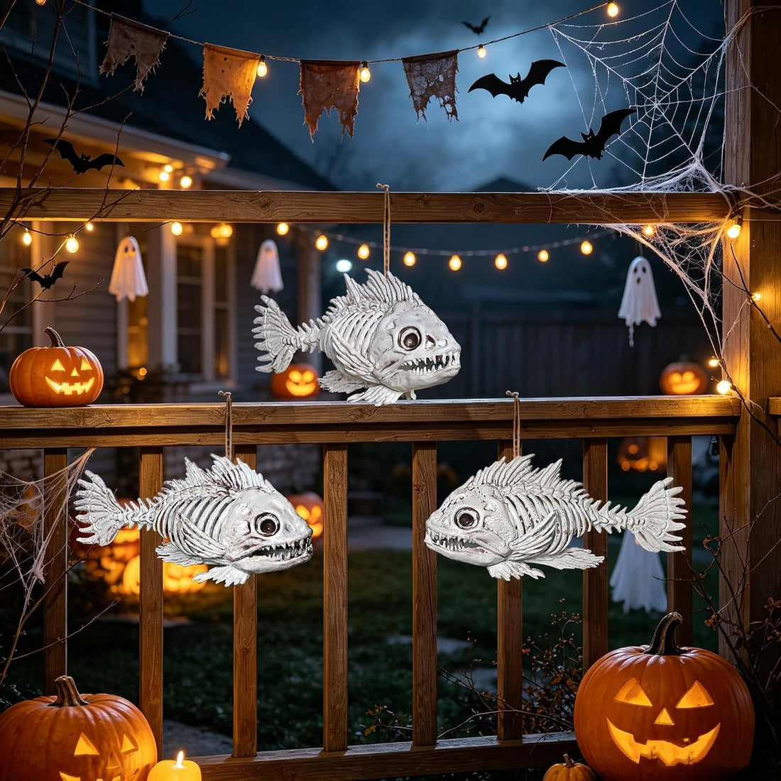 DR.DUDU 3 Pack Halloween Skeleton Decor Halloween Fish Tank