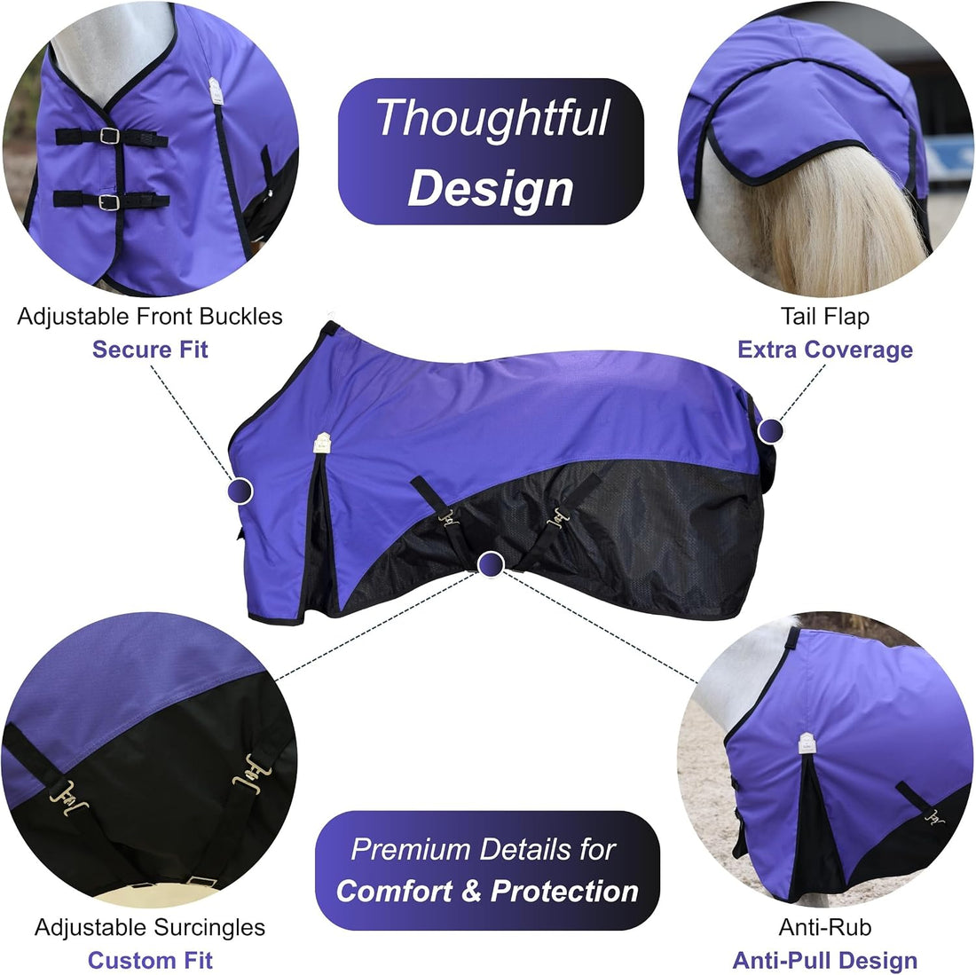 BARN & STABLE 600D Ripstop Lightweight Horse Turnout Sheet No