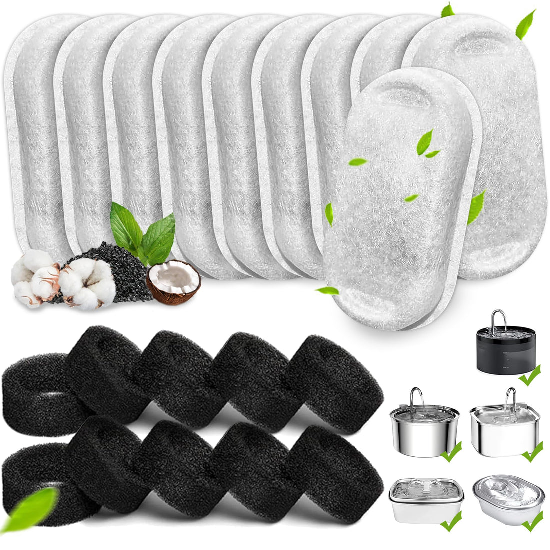 Cat Water Fountain Filters, 20Pack Cat Fountain Replacement Filters