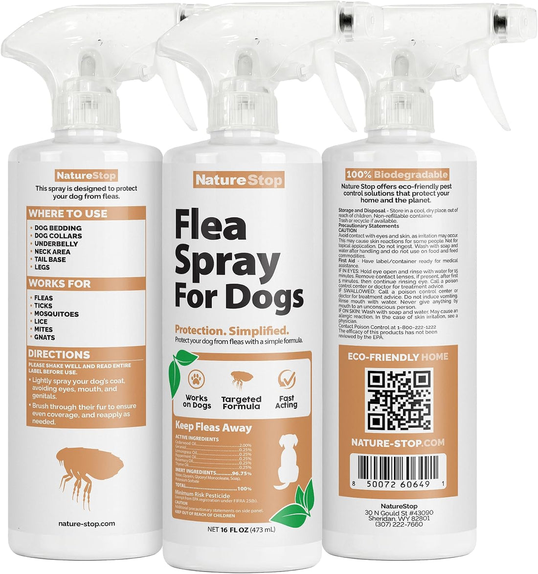 NatureStop Flea Spray for Dogs (16oz)