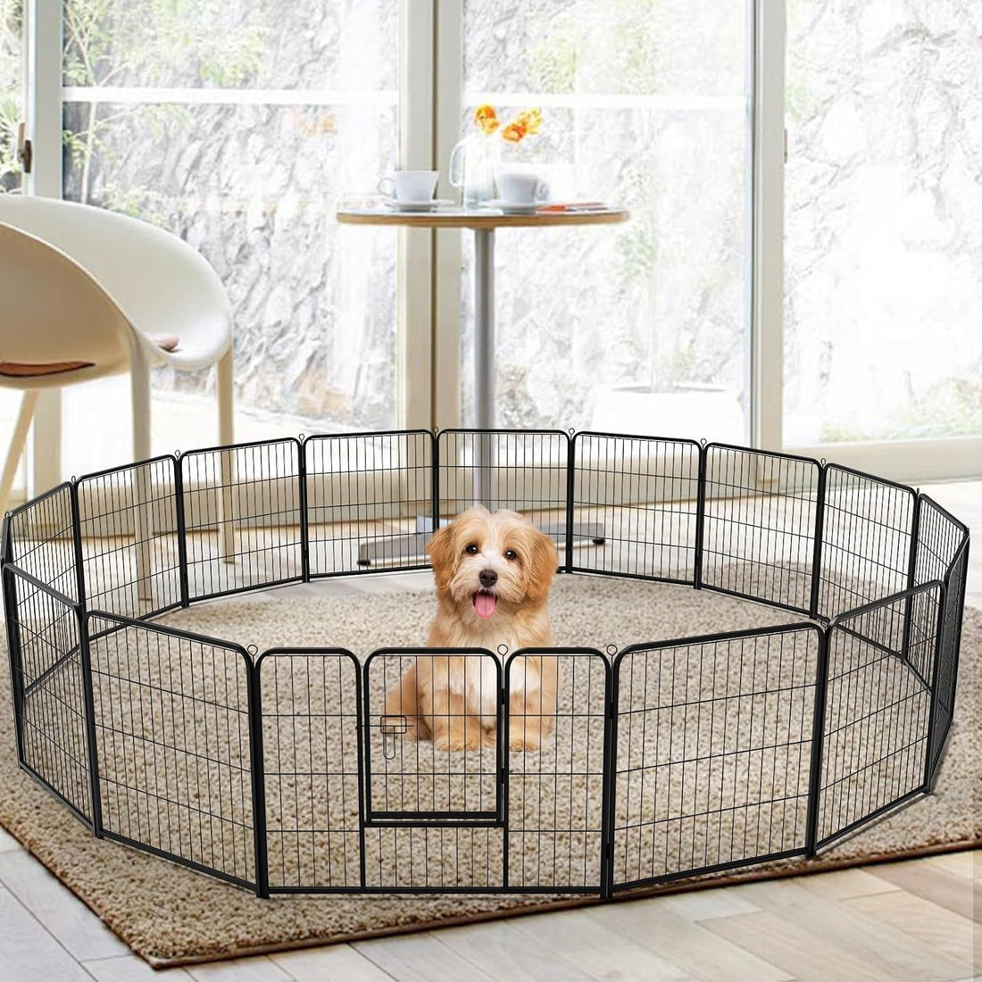 NEWBULIG Dog Playpen Indoor 32 Inch 16 Panels