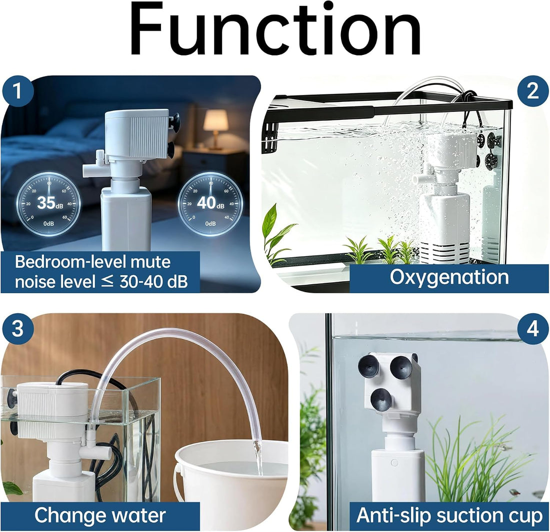2 Gallon Hydroponic Fish Tank, Small Desktop Aquarium Kit