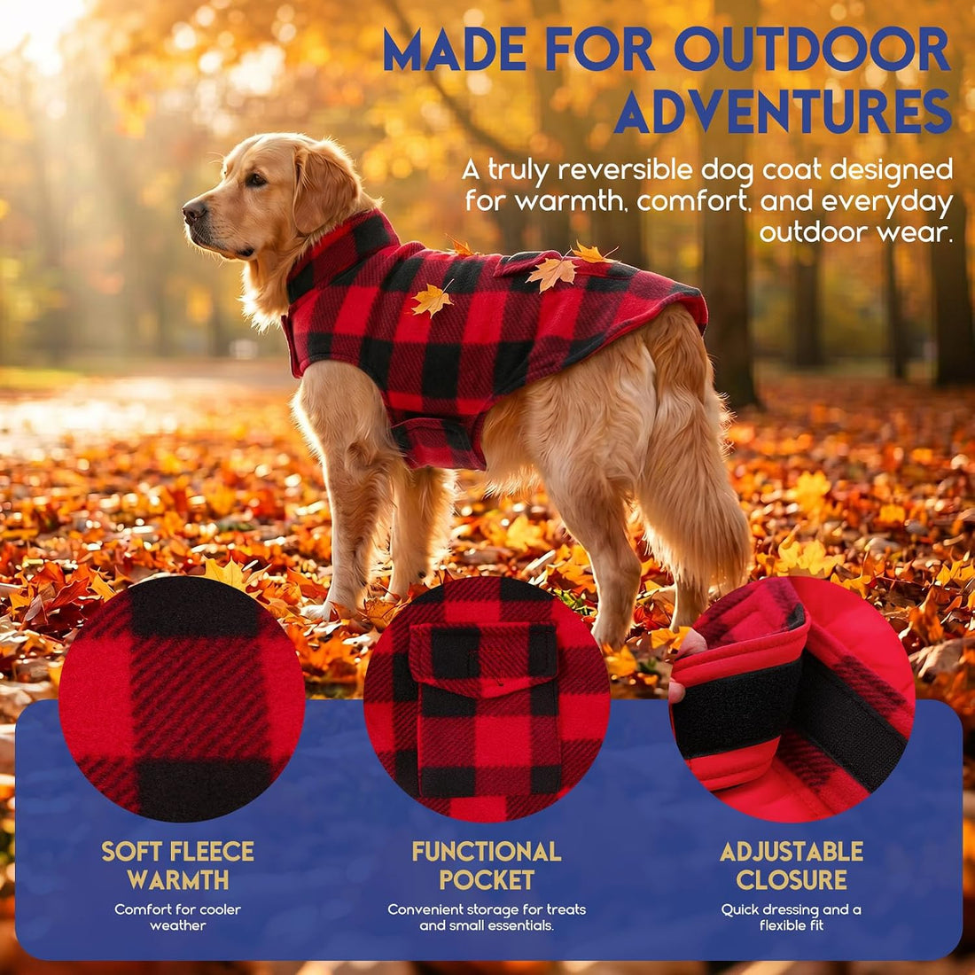 ASENKU Reversible Dog Winter Coat