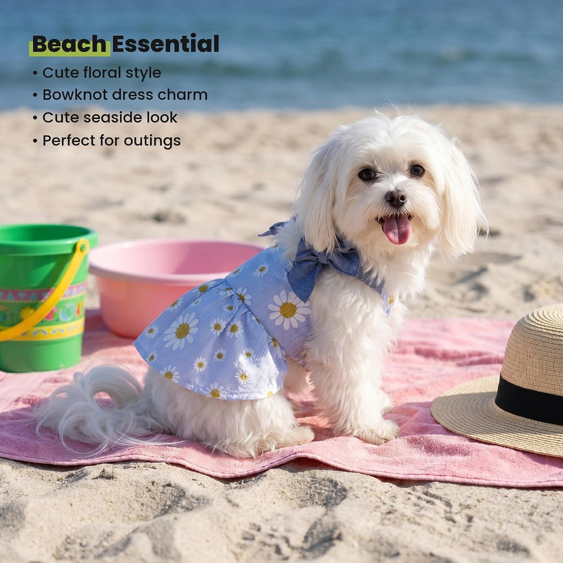 Fitwarm Daisy Dog Dress, Elegant Summer Clothes for Small Dogs Girl