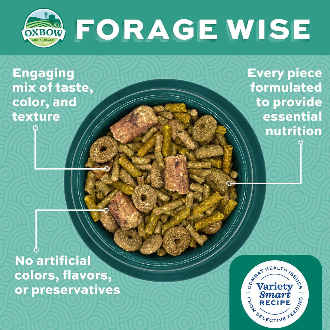 Oxbow Forage Wise Adult Rabbit Food, Bunny Food, Foraging Pellet Mix